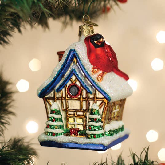 Cardinal Birdhouse Ornament for wholesale by Old World Christmas