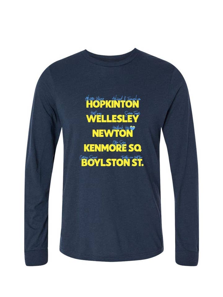 Boston Neighborhood Raceday Langarmshirt für den Großhandel von Sarah Marie Running Co
