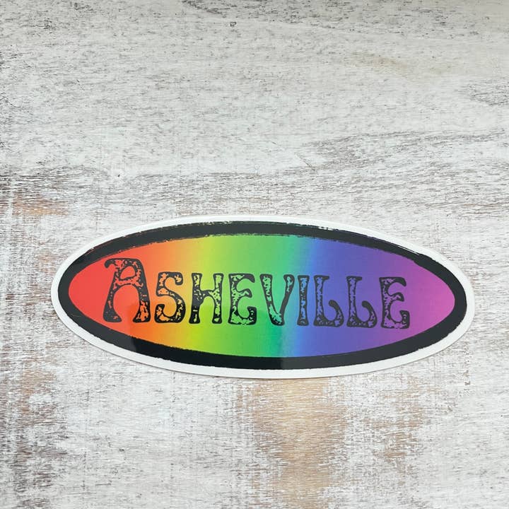 Rainbow Asheville Sticker, Pride Asheville Sticker for wholesale by Itzlitwrite