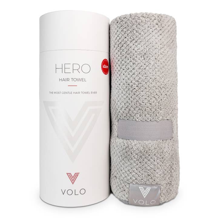VOLO Hero Hair Towel- Luna Gray Luxe Tube
for wholesale by VOLO Beauty