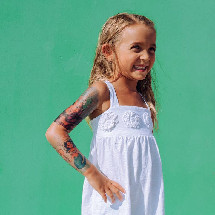 Tony Ray - Wholesale Temporary Tattoo - Kids - Majestic Mermaid Full Sleeve Tattoo3