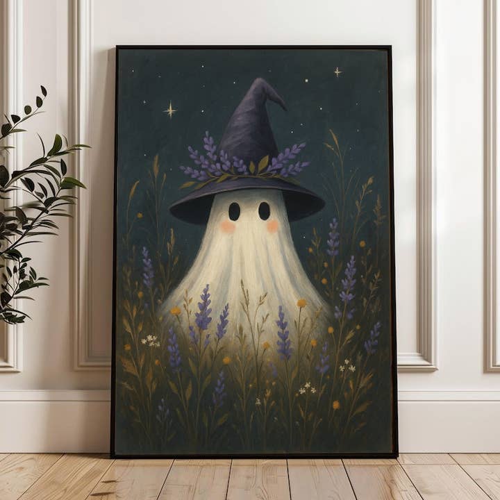 Ghost Witch Canvas Print: Trendy Halloween Wall Art for wholesale by DTF Office