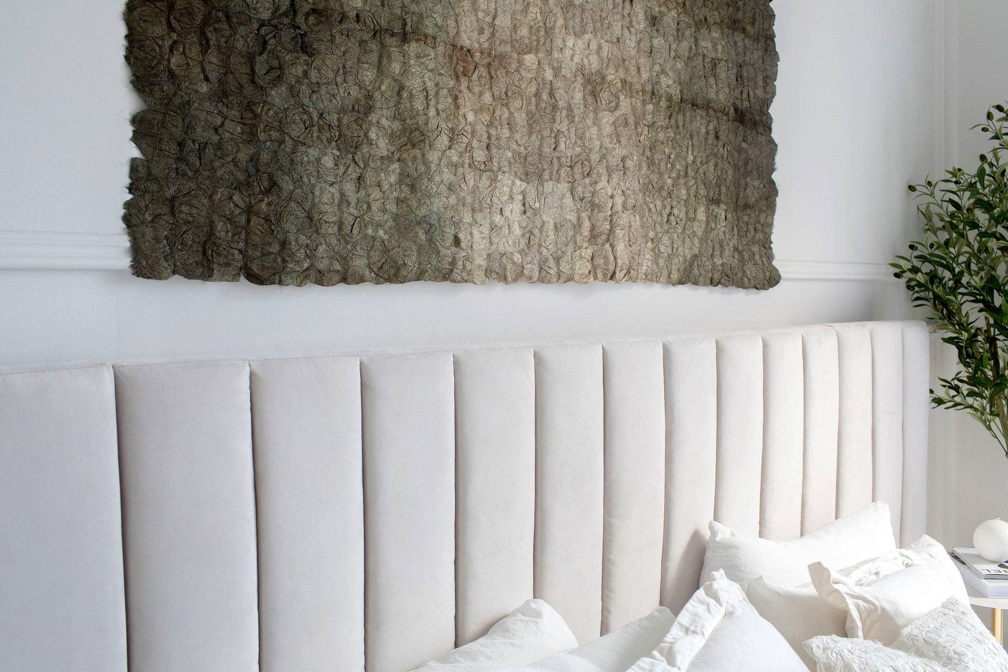 Tanana Madagascar - Wholesale Tapestry/Textile - Plant Dyed Wild Silk Wall Hanging - Color Field - Natural Sage2