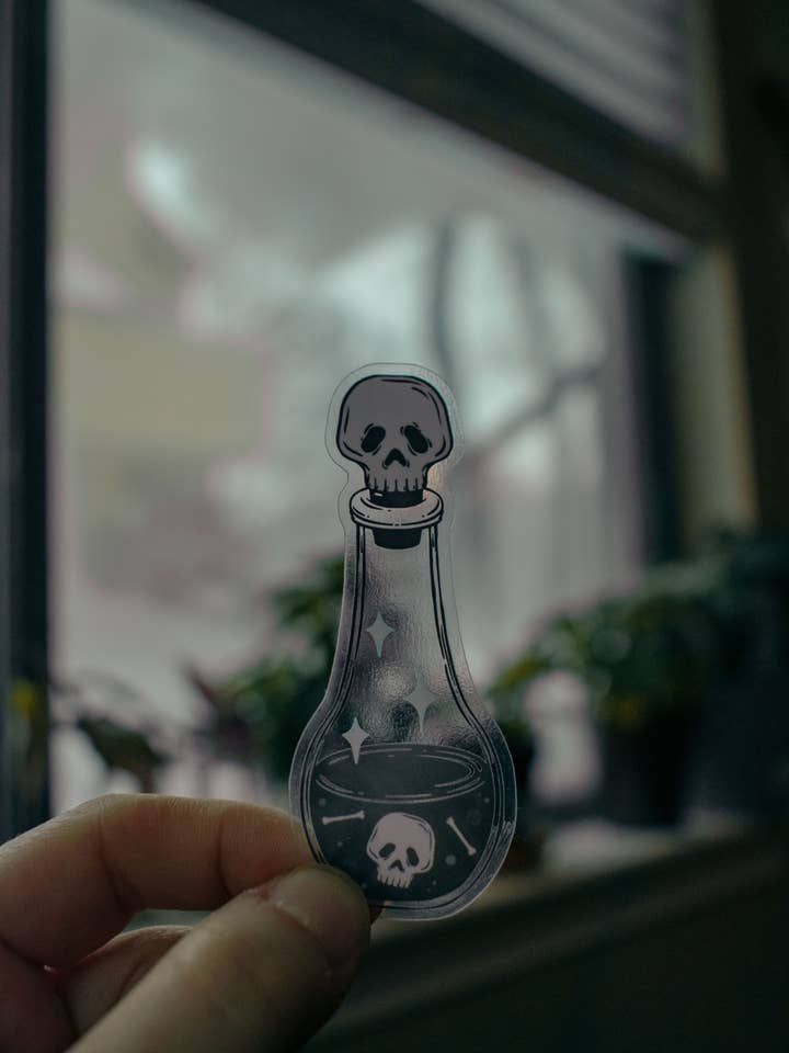 Adesivo resistente alle intemperie in vinile trasparente per la vendita all'ingrosso da parte di Eclectic Witch Prints