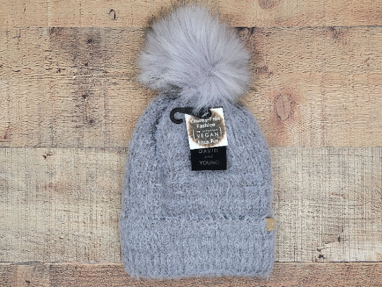 Treasure Bank - Vente Bonnet – femme - Bonnet à revers en tricot duveteux David and Young® Cruelty-Free avec PETA-3