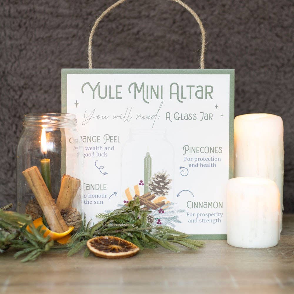 Green Tree - Wholesale Wall Sign - 20cm Yule Altar Mdf Hanging Sign2