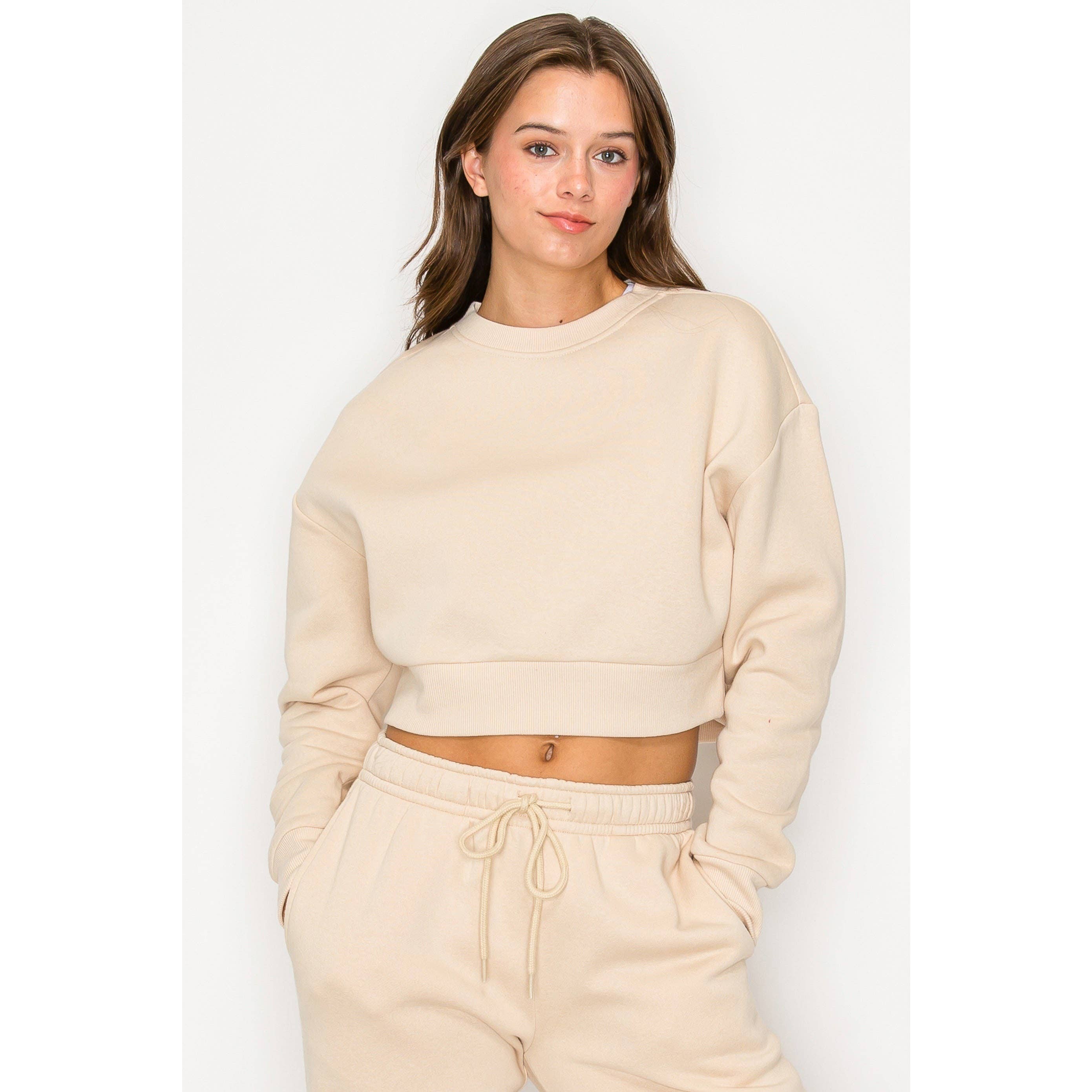 Timeless - Wholesale Sweatshirt - Women's - Cropped Fleece Crewneck Sweatshirt3