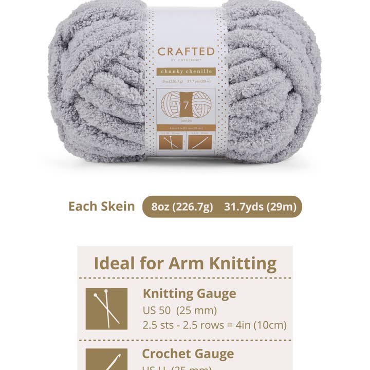 Crafted by Catherine - Wholesale Yarn - Chunky Chenill Yarn | 8oz/227g | Jumbo #7 | Pack of 613