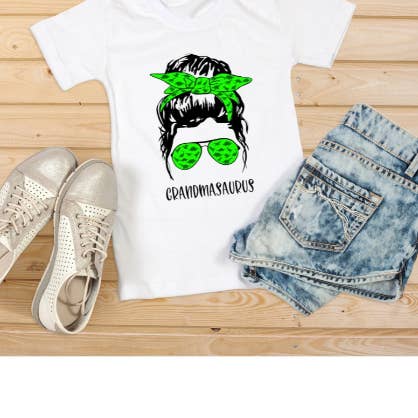 Maglietta Grandmasaurus, Grandma Life per la vendita all'ingrosso da parte di Elite Ink Prints