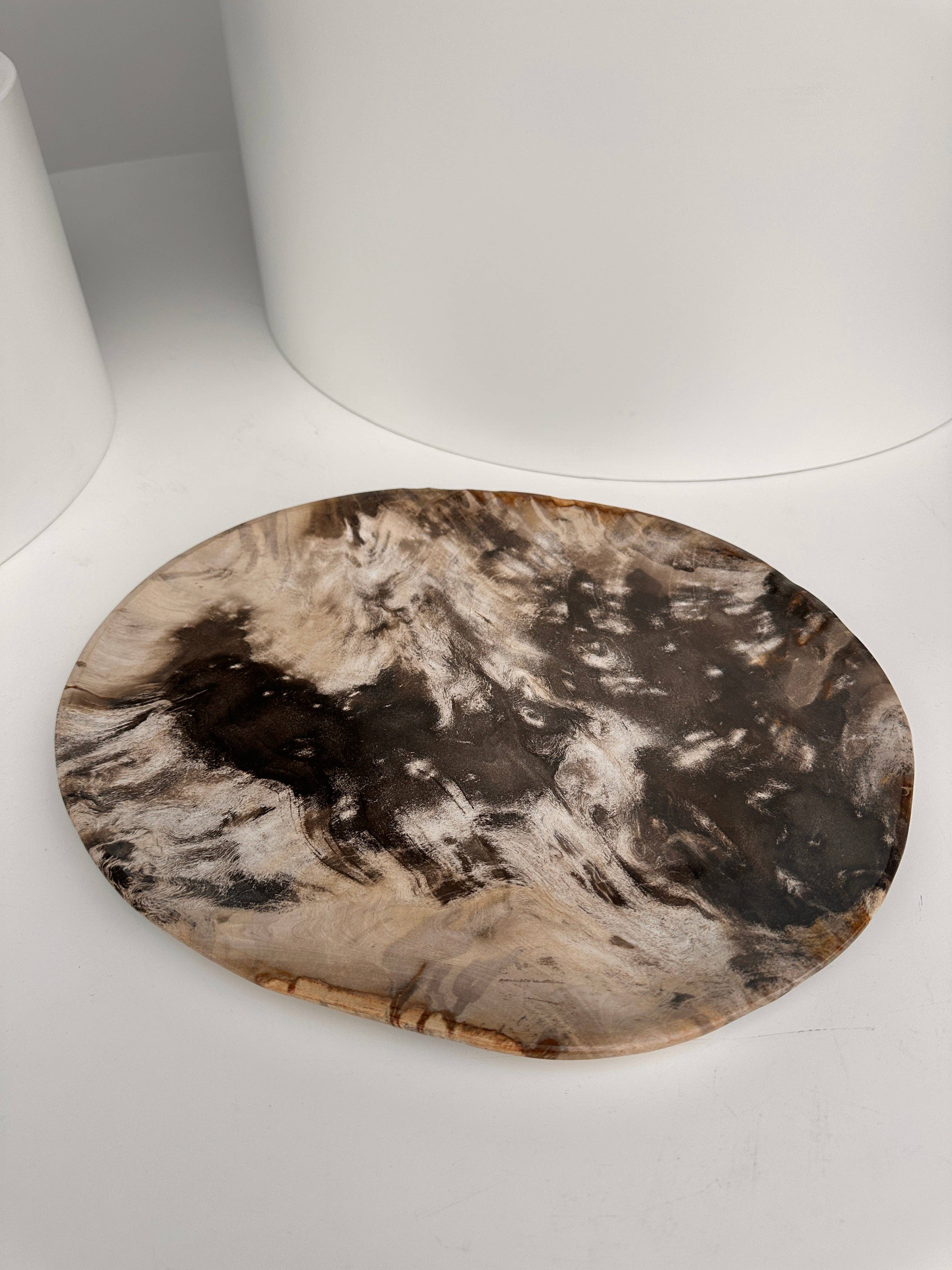 Office Objets - Vente Assiettes/plats/bols de décoration - Très grand vide poche ou plat en bois pétrifié12