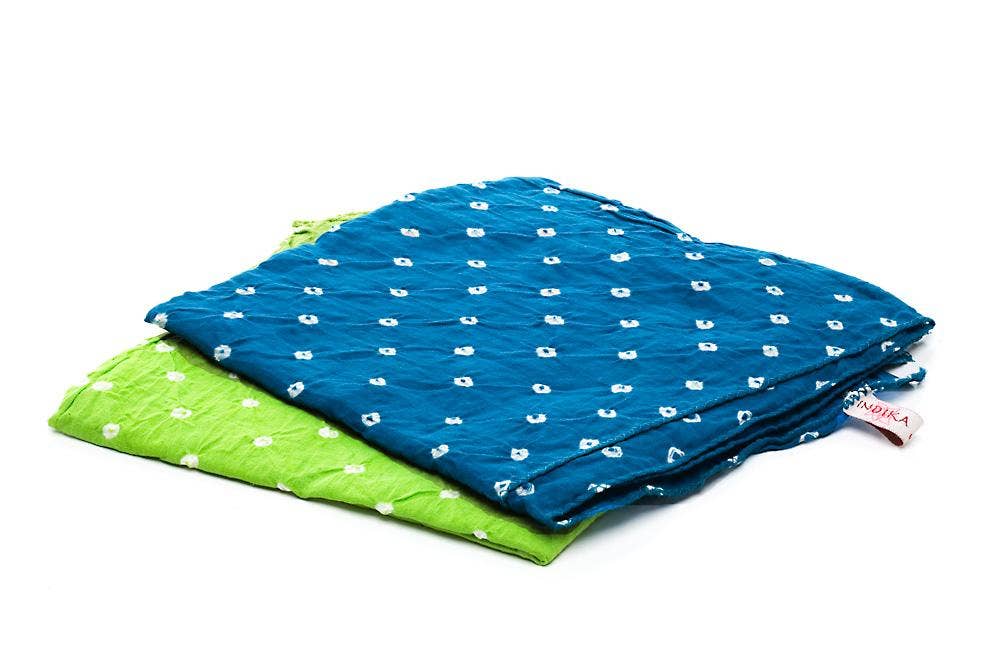 Pistachio CLOSEOUT Cotton Bandhni Bandanas for wholesale on Faire1