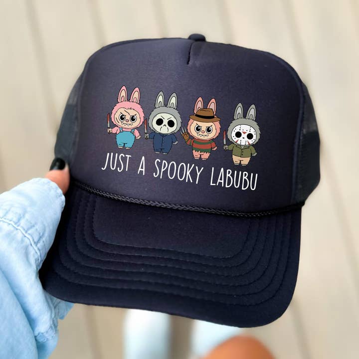 Spooky Labubu Halloween Trucker Hat – Funny Cartoon Cap for wholesale by The Boho Haus