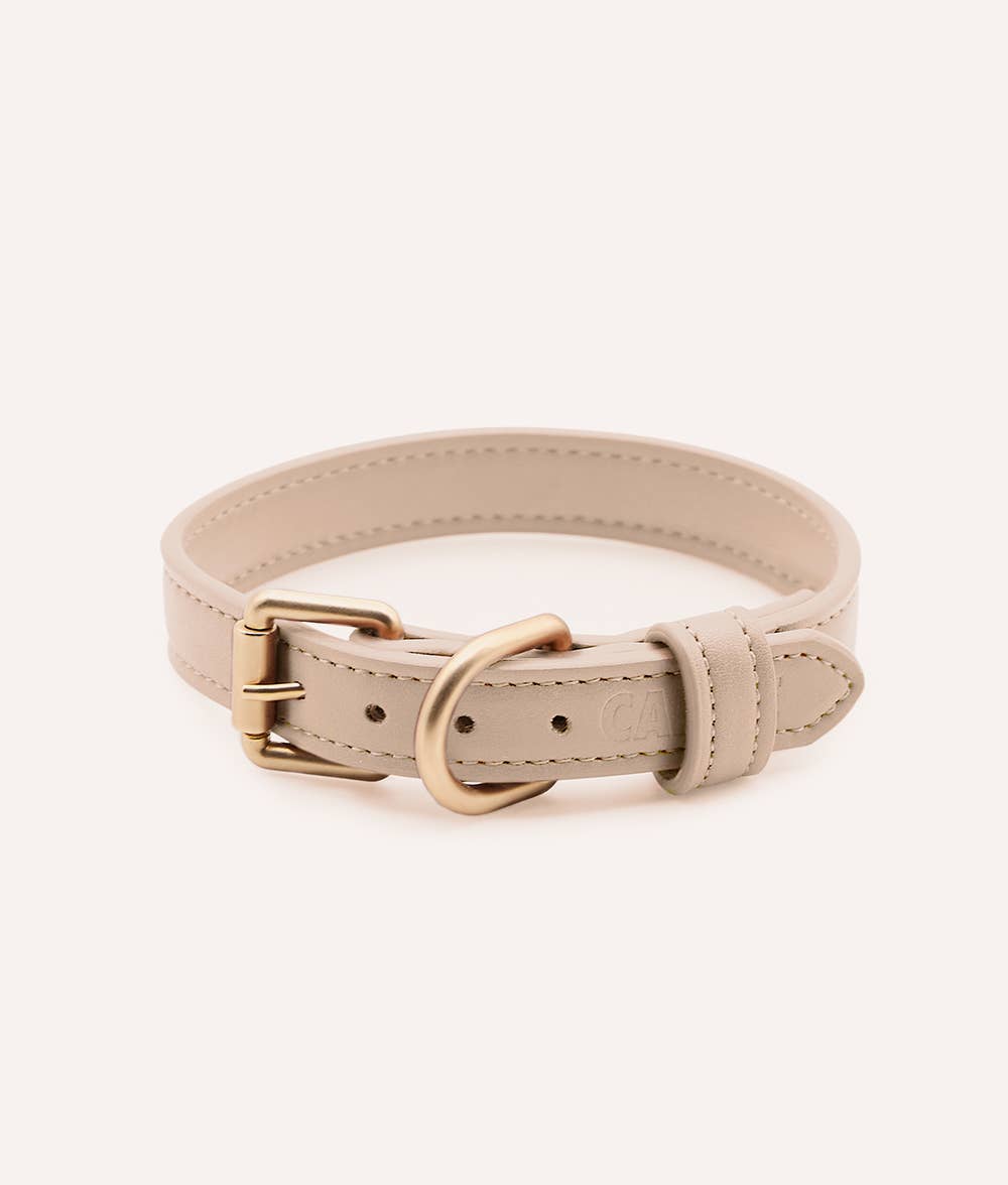 CAFIDE - Wholesale Pet collar – Dog - Beige Vegan Leather Collar, Jala
