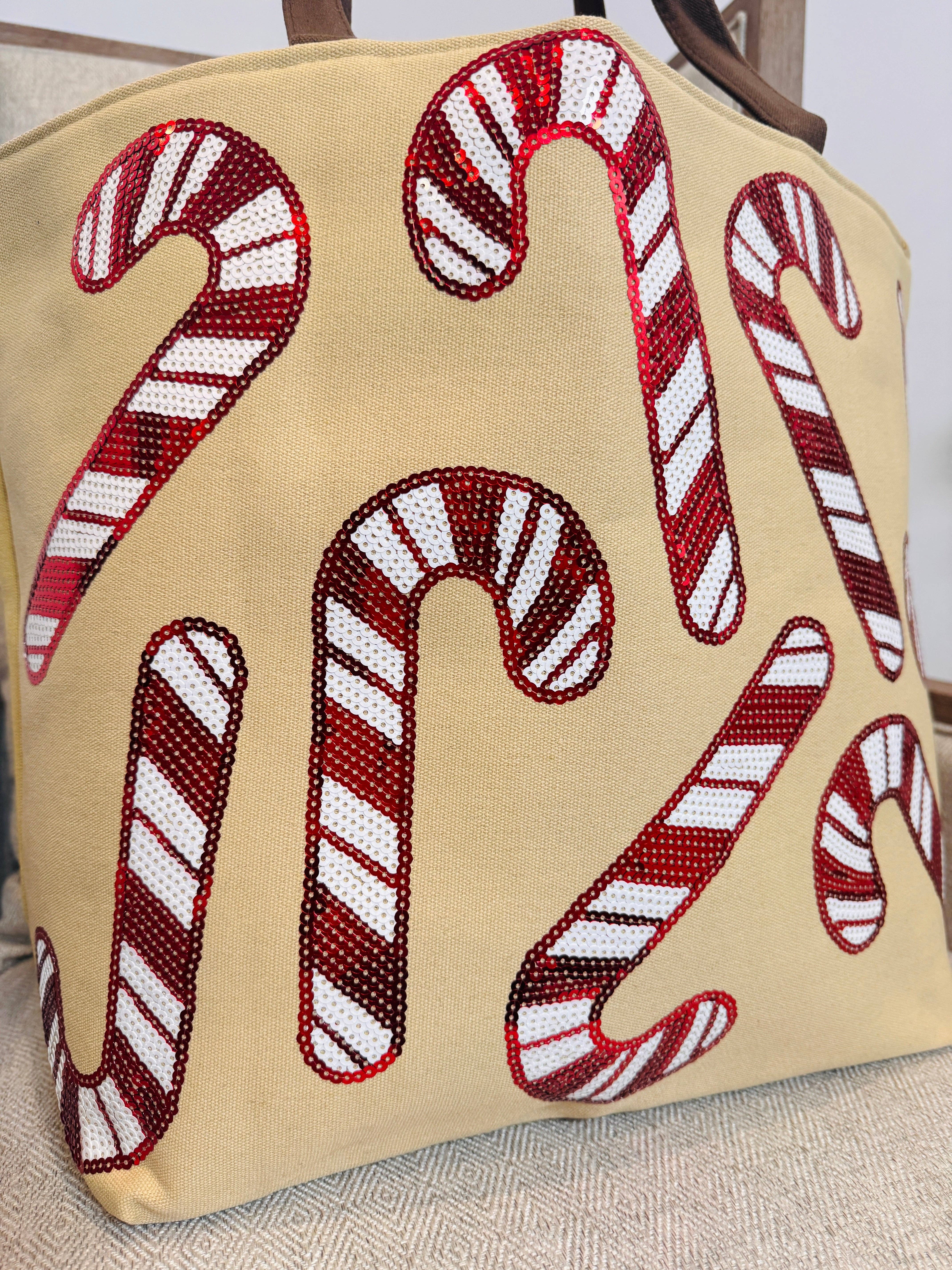 Buttercup Lynne Boutique – wholesale Tote bag – Women's – Candy Cane Sparkle Tote1