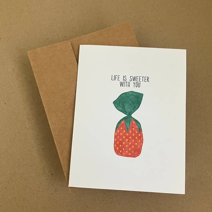 Life Is Sweeter With You - Greeting Card for wholesale by Longoria Doodles