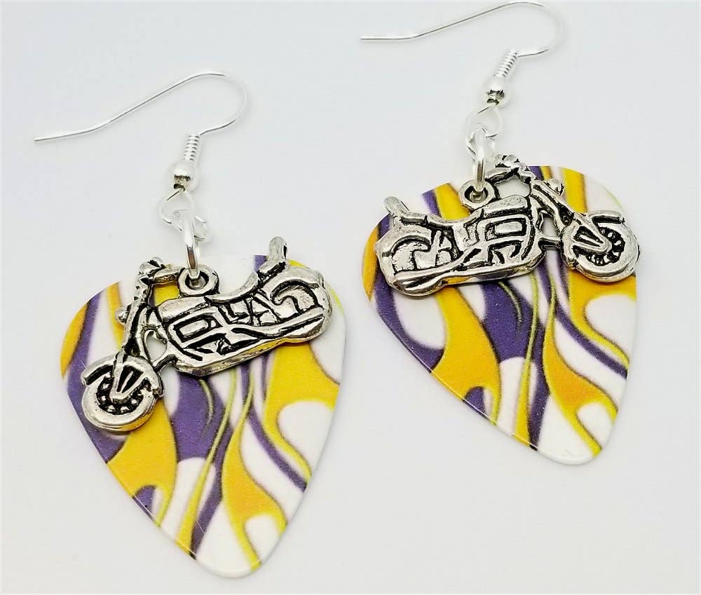 Simply Raevyn - Wholesale Dangle Earrings - Motorcycle Charm Guitar Pick Earrings39