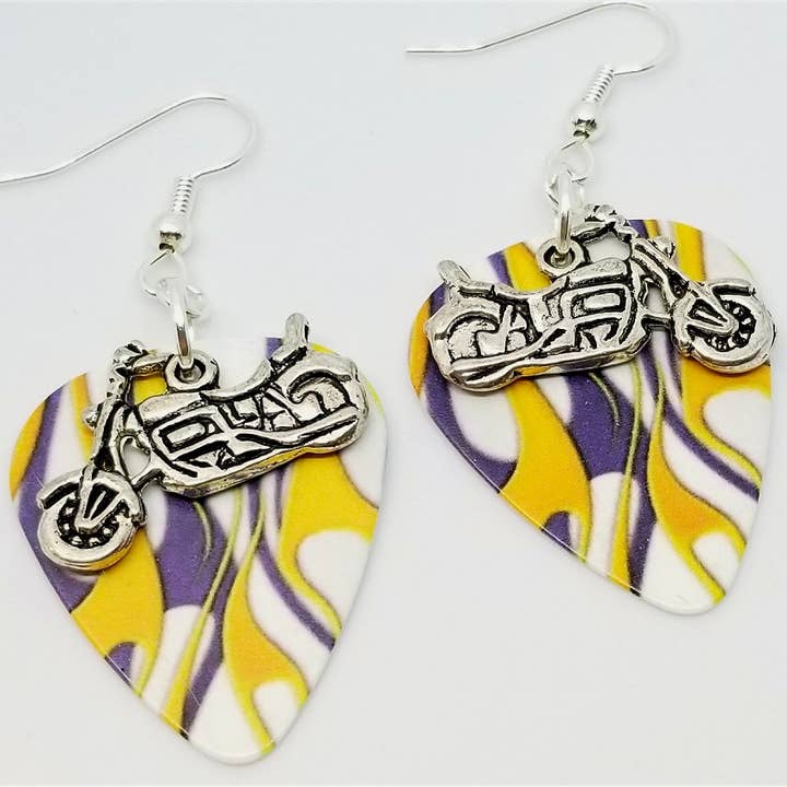 Simply Raevyn - Wholesale Dangle Earrings - Motorcycle Charm Guitar Pick Earrings39