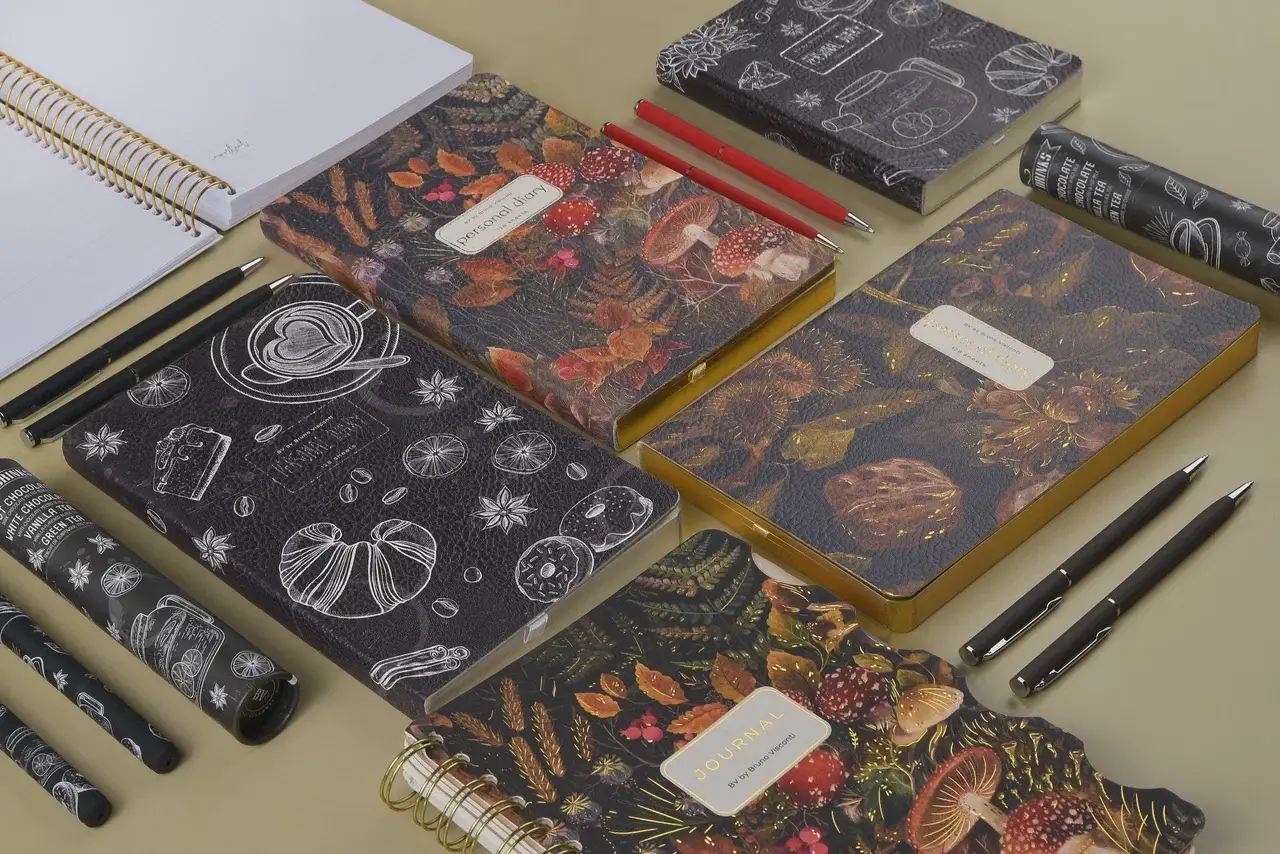 BV by Bruno Visconti - Wholesale Planner - A5 Vegan Leather Daily Planner - Forest Mushrooms4