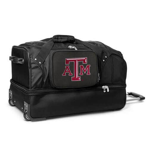 NCAA Texas A&M Aggies 27" Drop Bottom Wheeled Duffel for wholesale by Mojo Licensing