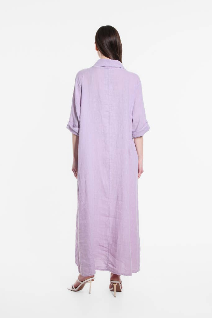 TINA Stephens Italy/Tees By Tina – wholesale Dress – Women's – Mara Cowl Neck Linen Maxi Dress (DQ103)13