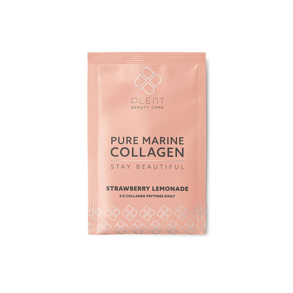 Plent Beauty Care - Wholesale Powdered Health Drink - PURE MARINE COLLAGEN +C - Strawberry Lemonade - 30 sachets4