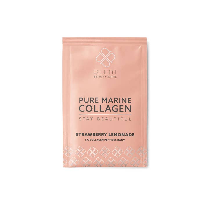 Plent Beauty Care - Wholesale Powdered Health Drink - PURE MARINE COLLAGEN +C - Strawberry Lemonade - 30 sachets4