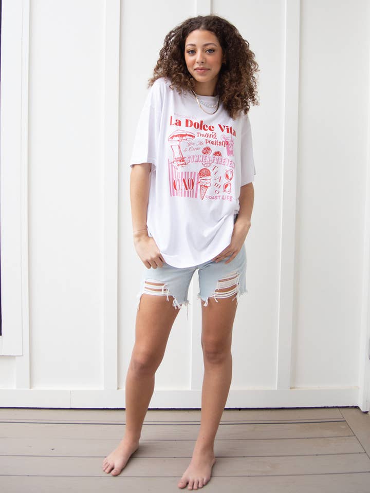 chicka-d - Wholesale Screen Printed T-Shirt - Women's - WELCOME TO LA DOLCE VITA BAND TEE