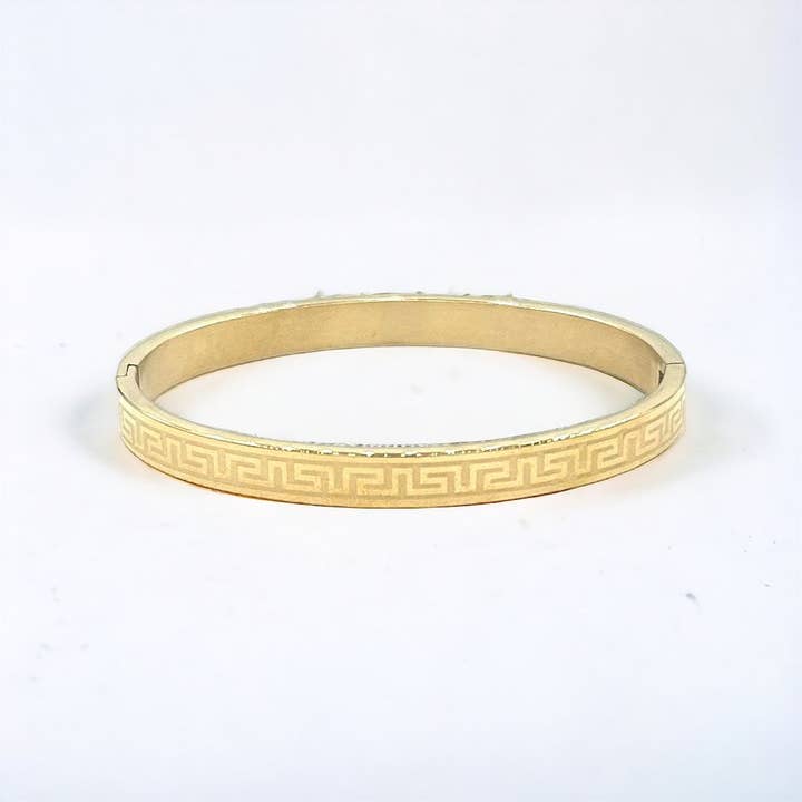 AF Design – wholesale Bangle bracelet – Gold/Silver Stainless Steel Greek Design Bangle