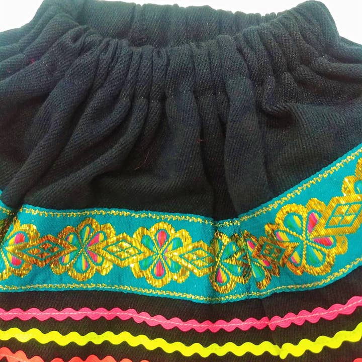 MODA LATINA – wholesale Kjol - Barn – färgglad peruansk tygkjol, Multi Color Girls Kjol2