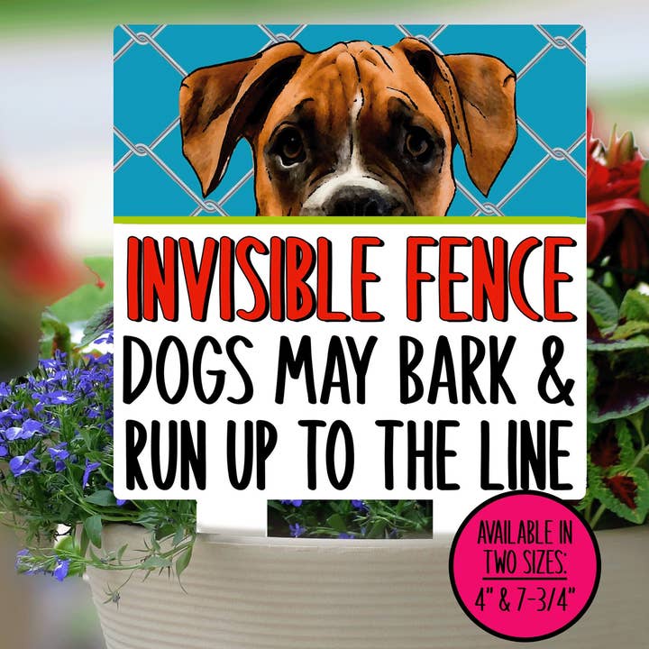 Targa invisibile per recinzione Boxer Dog per la vendita all'ingrosso da parte di Swanky Bazaar