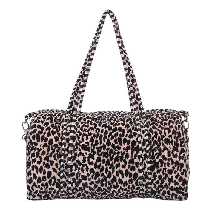 The Leopard Velvet Weekender for wholesale by CYC