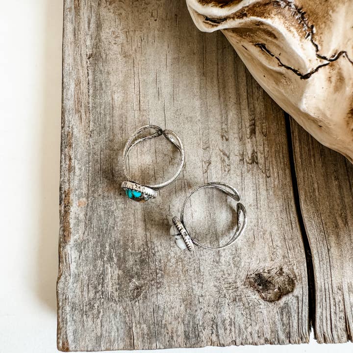Boho Ranch Shop - Wholesale Cocktail/Statement Ring - Western Teardrop Stone Adjustable RingÂ