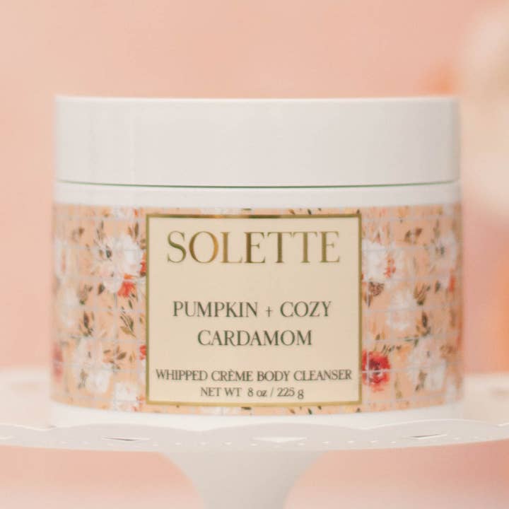 Pumpkin + Cozy Cardamom Whipped Creme Body Cleanser for wholesale by Solette