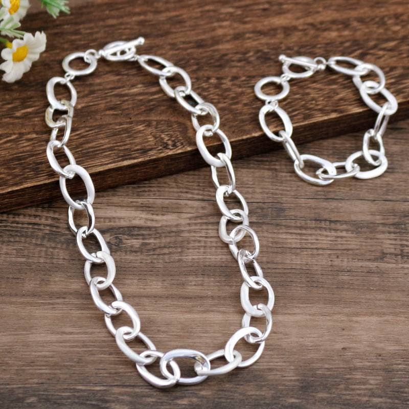 AMORINO SRL - Wholesale Link & Chain Bracelet - OVAL LINK CHAIN BRACELET - SW2560B851