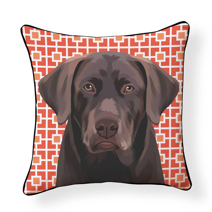 Chocolate Lab Labrador Pillow Case for wholesale by Naked Decor