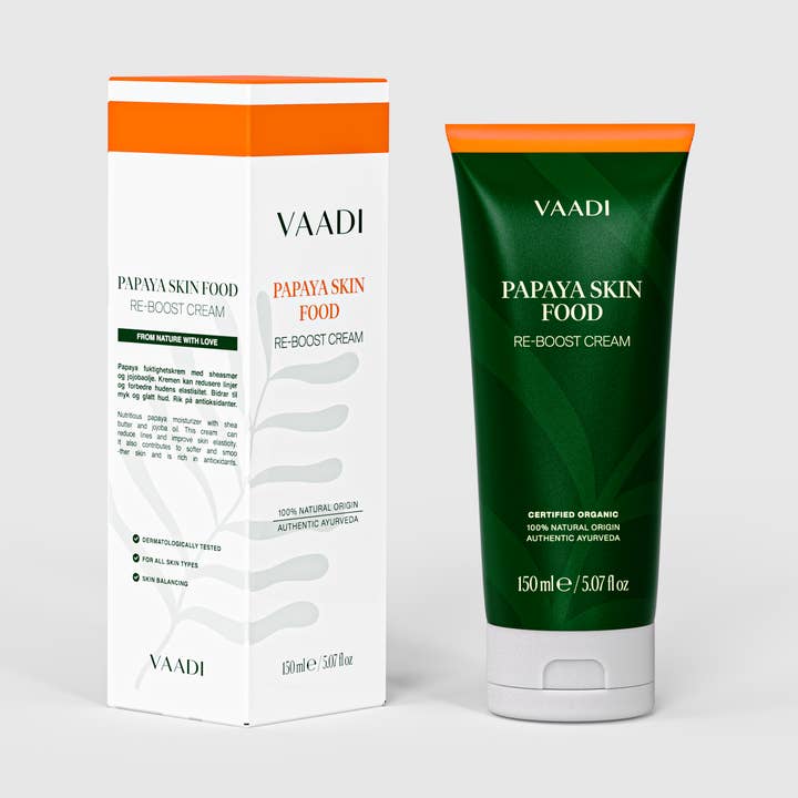 VAADI PAPAYA HUDVÅRD SPF20. ÅTERUPPFRISKNING för wholesale av Vaadi Organics Norway