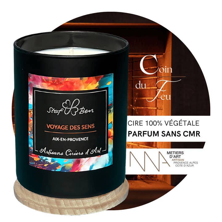 Hand-poured scented candle FIREPLACE CORNER for wholesale by Stef & Ben | S&B Provence