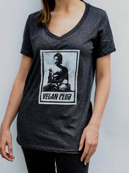 T-shirt à encolure en V pour femme pour la vente par Vegan Club