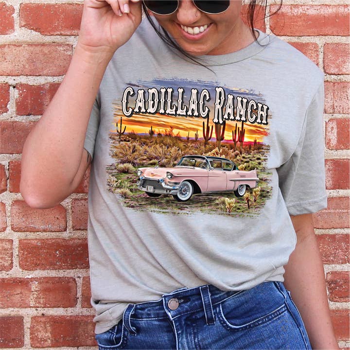 Anagails - Wholesale Screen Printed T-Shirt - Women's - Cadillac Ranch
