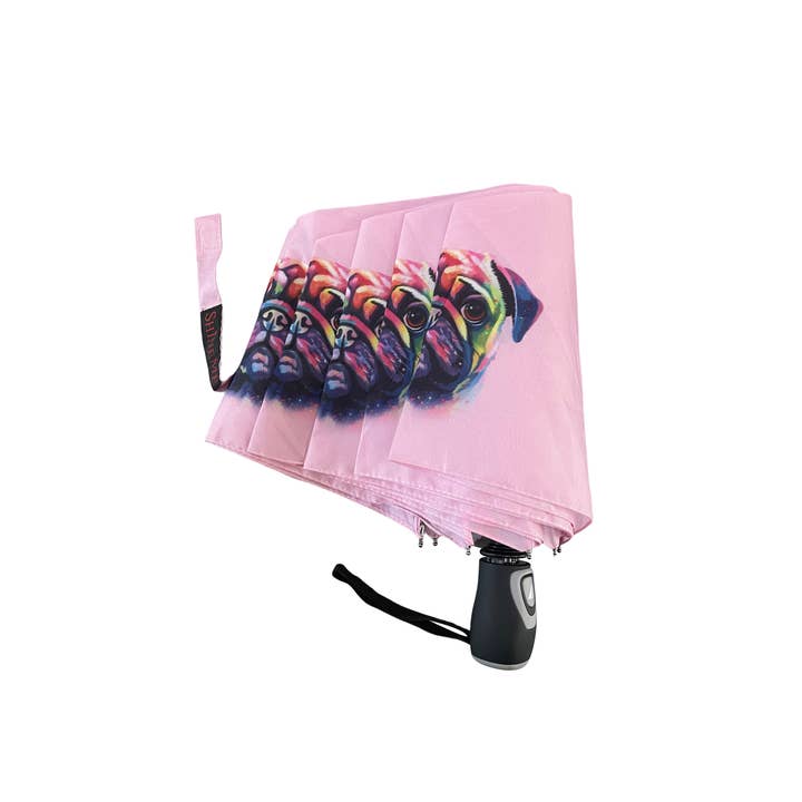 Multi Pug Dog Print Umbrella (Short) for wholesale on Faire3