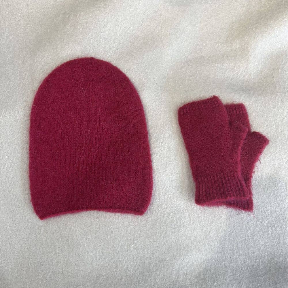 NOELINE – Conjunto de acessórios de inverno – Mulher por atacado – Chapéu alfa bebé & mitenes 7408/74022