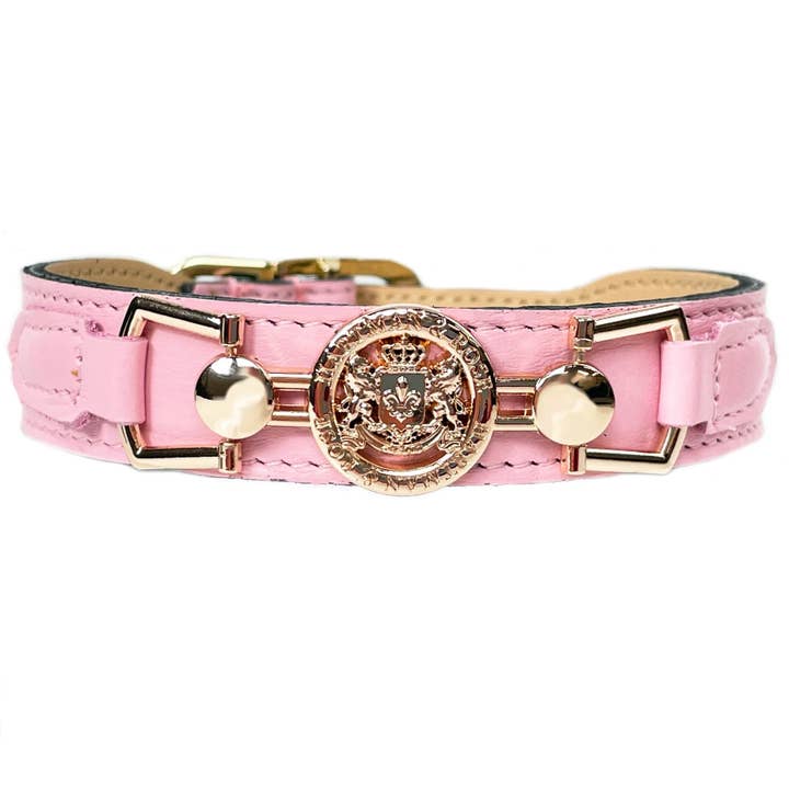 Hartman & Rose - Wholesale Pet Collar - Dog - Dynasty Dog Collar in Sweet Pink & Light Rosy Gold