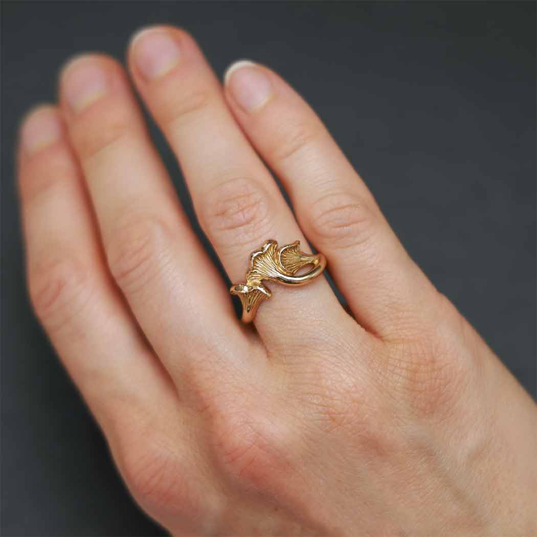 Nina Designs - Wholesale Cocktail/Statement Ring - Sterling Silver or Bronze Chanterelle Mushroom Ring2