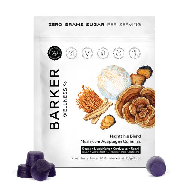 Barker Wellness Co - Wholesale Oral Supplement/Vitamin - Mushroom Adaptogen Gummies (Sugar-Free) - Nighttime