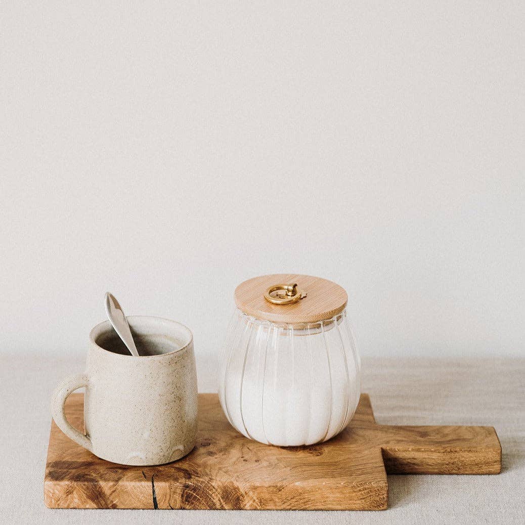 So At Nature – wholesale Jar – 500ml Reeded Glass Jar With Bamboo Lid - Kaareva Viiva1