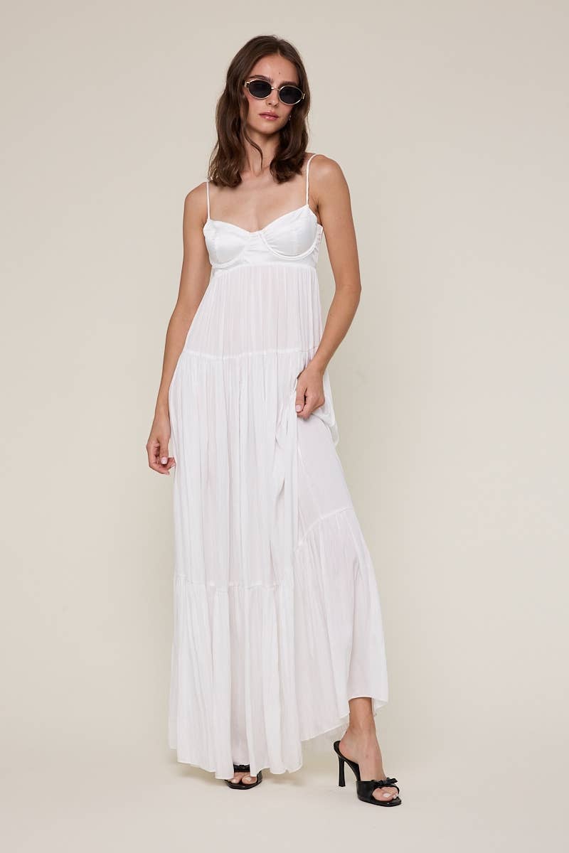 Sky to Moon - Wholesale Dress - Women's - ELEGANT SILKY SLEEVELESS BRA TOP MAXI DRESS13