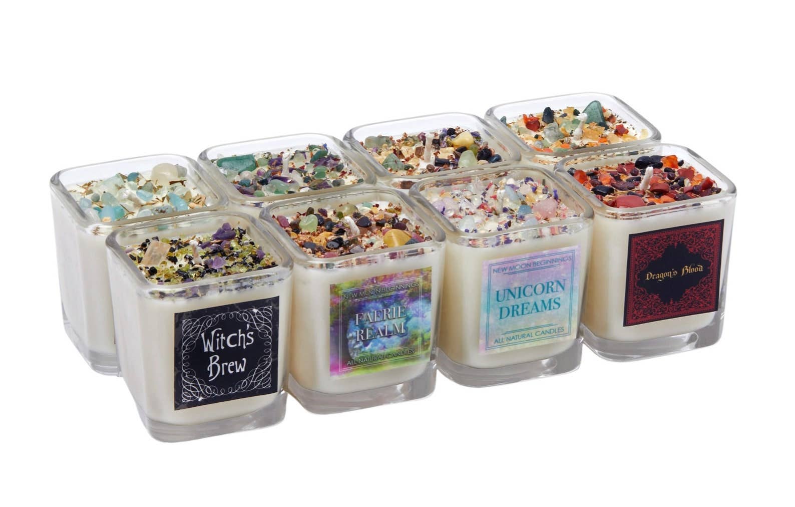 New Moon Beginnings - Wholesale Jar/Filled Candle - Mystical & Magical Candles, Spiritual Candle, Crystal Candle1