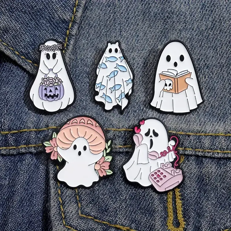 Magnifique Hearts - Wholesale Reversspeld/knoop - Whimsical Ghost Enamel Pins collectie - perfect voor de detailhandel10