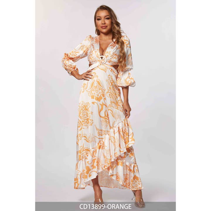 Vestido maxi floral por atacado de Chicways