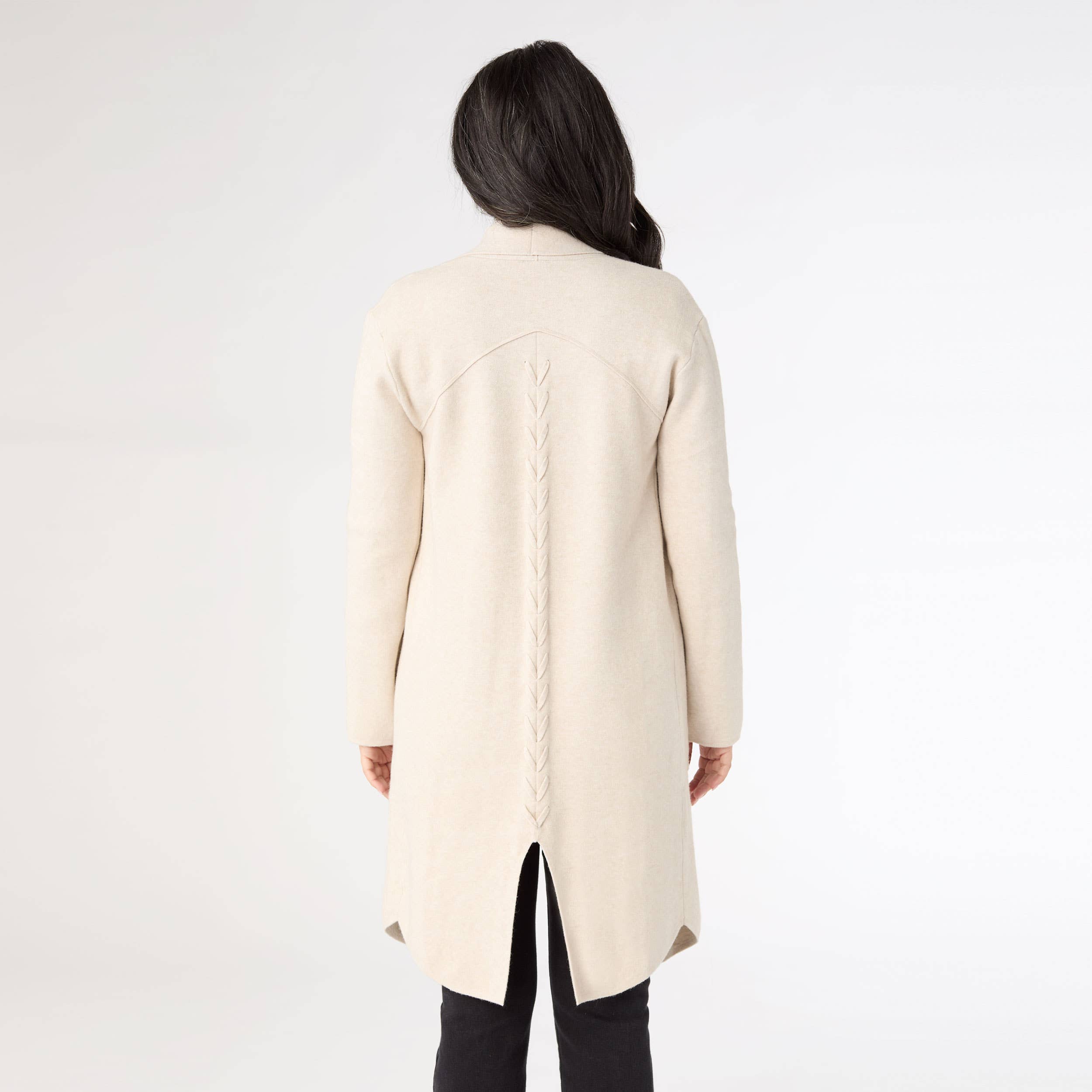 COCO + CARMEN - Vente Cardigan – femme - Cardigan long Heavenly-Luxe avec dos en treillis6